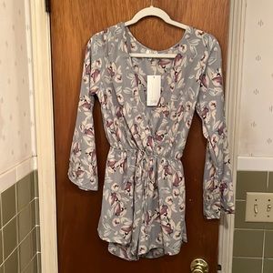 Toni blue floral romper